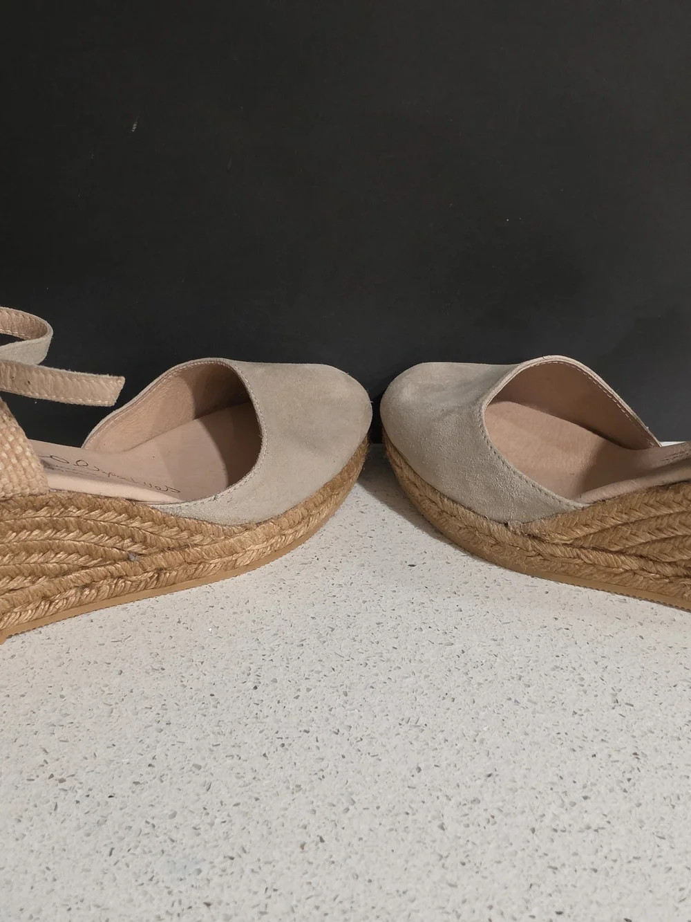 Women's Neutral Espadrille Wedge Sandals with Ankle Strap